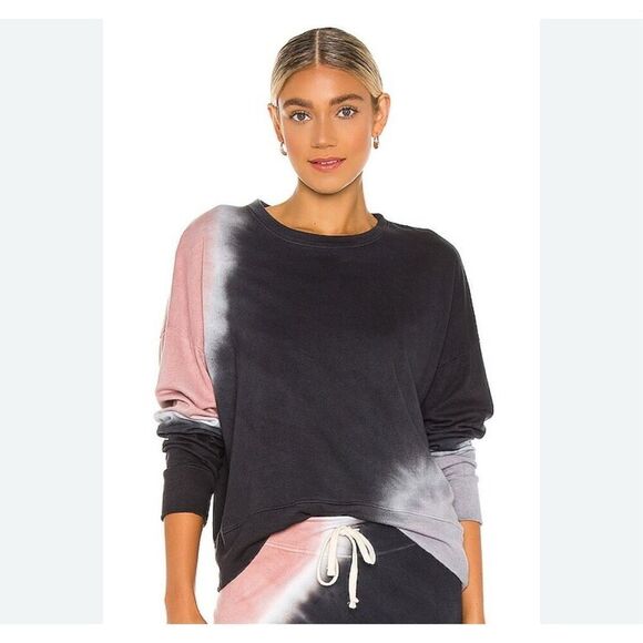 Anthropologie Sundry Terry Oversize Sweatshirt in Terracotta & Charcoal Size 1/S - Picture 1 of 12